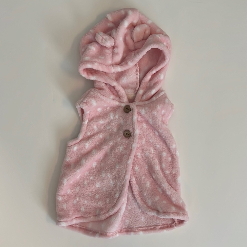 NWOT 12mo Pink Baby Vest with Hood from Carter’s